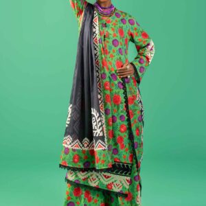 3 Piece - Printed Embroidered Suit - 42401699