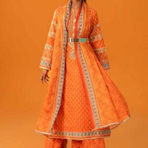 3 Piece - Printed Embroidered Suit - 42401704
