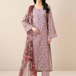 3 Piece - Printed Embroidered Suit - 42401805