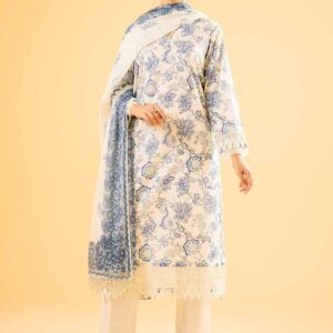 3 Piece - Digital Printed Embroidered Suit - 42401967