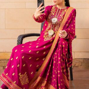 3 Piece - Yarn Dyed Embroidered Suit - 42401974