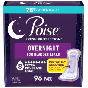 Poise Overnight Incontinence & Postpartum Pads for Bladder Leaks, 8 Drop Extra Coverage, 72 Count (2 Packs of 36), Packaging May Vary - Image 13