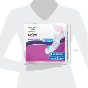 Equate Options Women's Incontinence Pads, Moderate Absorbency, Long Length (60 Count), Compare to Poise® - Image 9