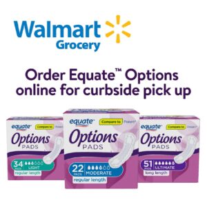 Equate Options Women's Incontinence Pads, Light Absorbency, Regular Length (34 Count), Compare to Poise® - Image 7
