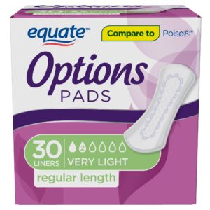 Equate Options Women's Incontinence Pads, Very Light, Regular Length (30 Count), Compare to Poise® - Image 7