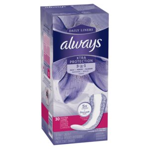 Always Xtra Protection 3-in-1 Daily Liners for Women, Extra Long Length, 60 CT - Image 12