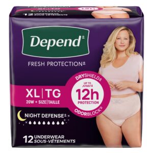 Depend Night Defense Incontinence Underwear for Women, Adult Diapers, XL, 12 Count - Image 10