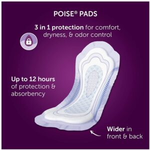 Poise Incontinence Pads for Women, Maximum Absorbency, Long, 84 Count (2 Packs of 42) (Packaging May Vary) - Image 3