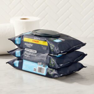 Equate Extra Large Flushable Wet Wipes, Fragrance Free, 144 Wipes (3 Pack) - Image 7