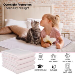 Reusable Washable Underpads - Pack of 4 Large Bed Pads with Waterproof Backing, 34" x 36", for use as Incontinence Bed Pads, Reusable pet Pads, Great for Dogs, Cats, and Bunny, Made in The USA - Image 3