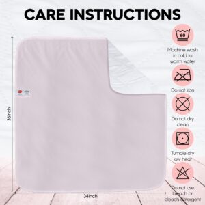 Reusable Washable Underpads - Pack of 4 Large Bed Pads with Waterproof Backing, 34" x 36", for use as Incontinence Bed Pads, Reusable pet Pads, Great for Dogs, Cats, and Bunny, Made in The USA - Image 10