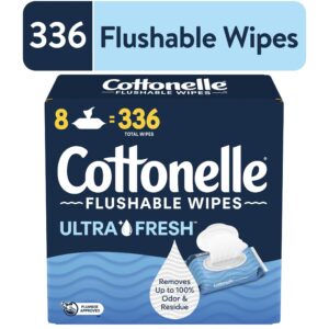 Cottonelle Ultra Fresh Flushable Wet Wipes, 8 Flip-Top Packs - Image 1