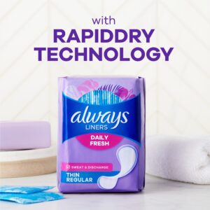 Always Thin No Feel Protection Daily Liners, Regular, Unscented, 120 Count - Image 6
