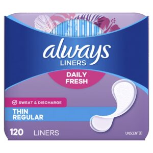 Always Thin No Feel Protection Daily Liners, Regular, Unscented, 120 Count - Image 10