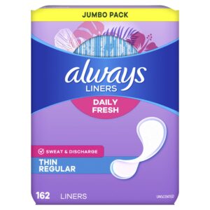 Always Thin No Feel Protection Daily Liners, Regular, Unscented, 120 Count - Image 32