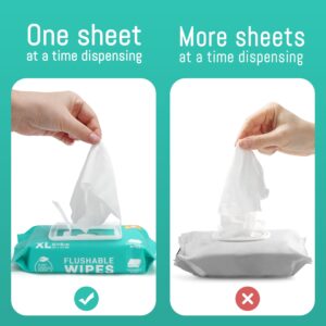LotFancy 288 Flushable Wet Wipes, 8x6 in, XL Thick Butt Wipes, 48 Wipes Per Pack, 6 Packs - Image 6