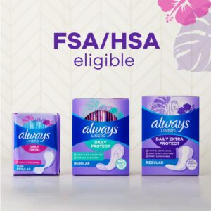 Always Thin No Feel Protection Daily Liners Regular Absorbency Unscented, 20 Count - Image 4