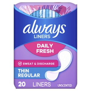 Always Thin No Feel Protection Daily Liners Regular Absorbency Unscented, 20 Count - Image 10