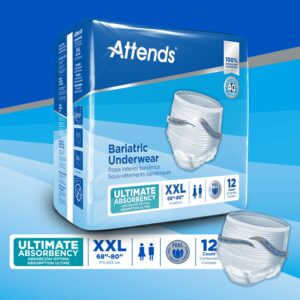 Attends Bariatric Underwear Incontinence Protection, Ultimate Absorbency, Size 2XL, 12 Ct - Image 3