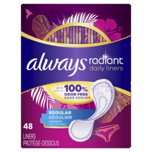 Always Radiant Daily Liners Light Absorbency, Regular Length, 48Count - Image 8
