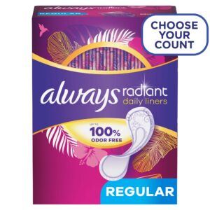 Always Radiant Daily Liners Light Absorbency, Regular Length, 48Count - Image 11