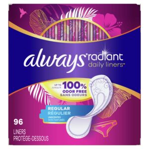 Always Radiant Daily Liners Light Absorbency, Regular Length, 48Count - Image 12