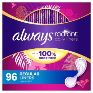 Always Radiant Daily Liners Light Absorbency, Regular Length, 48Count - Image 22