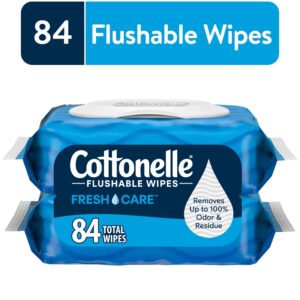 Cottonelle Fresh Care Flushable Wet Wipes, 2 Flip-Top Packs - Image 1
