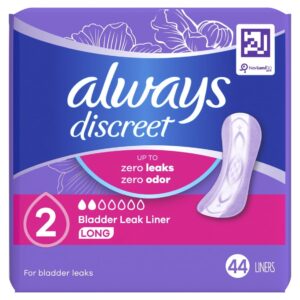Always Discreet Postpartum Incontinence Liners, Very Light Absorb, Long Length, 44 Ct - Image 8