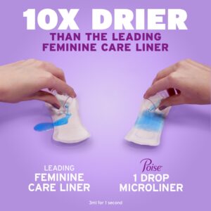 Poise Microliners Incontinence Panty Liners, 1 Drop Lightest Absorbency, Long, 50 Count - Image 10