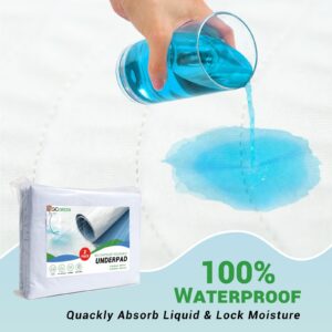 GOGREEN (Pack of 2) Waterproof Incontinence Reusable Underpads, Washable & Absorbent Mattress Pad for Potty Training, Adult, Kids, Dogs (34" x 36") - Image 2