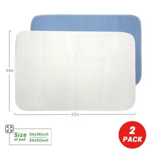 GOGREEN (Pack of 2) Waterproof Incontinence Reusable Underpads, Washable & Absorbent Mattress Pad for Potty Training, Adult, Kids, Dogs (34" x 36") - Image 20