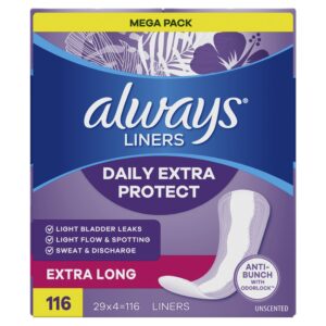 Always Daily Extra Protect Panty Liners, Extra Long Length, Unscented, 116 Count - Image 6