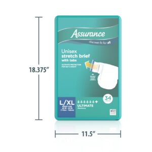 Assurance Unisex Stretch Briefs with Tabs, L/XL, 34 Count - Image 5