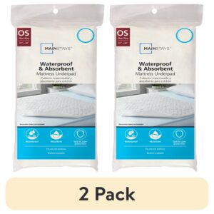 Mainstays Waterproof and Absorbent Soft Top Machine Washable Mattress Underpad, One Size - Image 5