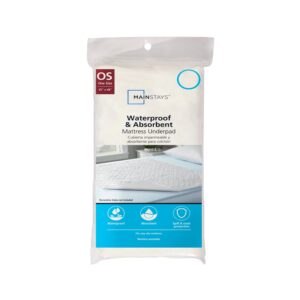 Mainstays Waterproof and Absorbent Soft Top Machine Washable Mattress Underpad, One Size - Image 6