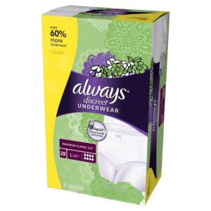 Always Discreet, Incontinence Underwear, Maximum Classic Cut, Large, 28 Count - Image 4