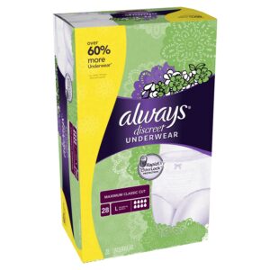 Always Discreet, Incontinence Underwear, Maximum Classic Cut, Large, 28 Count - Image 5
