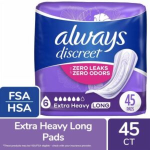 Always Discreet Adult Incontinence Pads for Women Extra Heavy Absorbency Long Length - Image 1