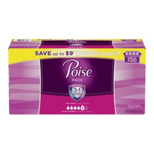 Poise Incontinence Pads, Maximum Absorbency, Long, 156 Count - Image 1