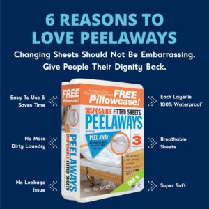 Peelaways Waterproof Disposable Bed Sheets – As Seen On Shark Tank | 5-Layer Absorbent Wellness Sheets for Elderly, Homecare, Hospital Use and Travel - Image 18