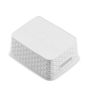 Set of 6 Plastic Storage Baskets, Small Pantry Organizer Bins, Household Organizers with Cutout Handles for Kitchen Organization, Countertops, Cabinets, Bedrooms, and Bathrooms - Image 3