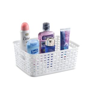 Set of 6 Plastic Storage Baskets, Small Pantry Organizer Bins, Household Organizers with Cutout Handles for Kitchen Organization, Countertops, Cabinets, Bedrooms, and Bathrooms - Image 5
