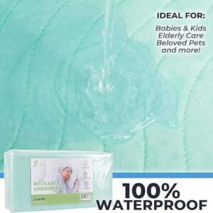 GREEN LIFESTYLE® Washable Underpads - Heavy Absorbency Reusable Bedwetting Incontinence Pads for Kids, Adults, Elderly, and Pets - Toddler Mattress Pads for Bed, Sofa, Floor (Pack of 4 - 34x36) - Image 4