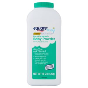 Equate Baby Pure Cornstarch Baby Powder with Aloe Vera and Vitamin E, 15 oz - Image 7