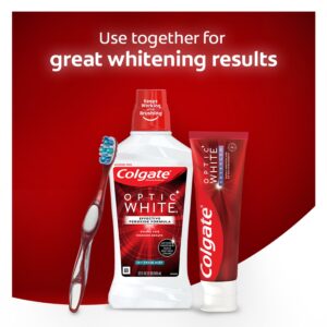 Colgate Optic White Whitening Mouthwash, 2% Hydrogen Peroxide, Fresh Mint, 32 fl oz - Image 24
