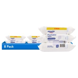 Equate Flushable Wet Wipes, Fragrance Free, 144 Wipes (3 Pack) - Image 12