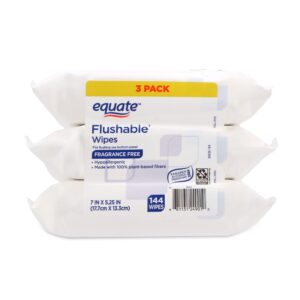 Equate Flushable Wet Wipes, Fragrance Free, 144 Wipes (3 Pack) - Image 17