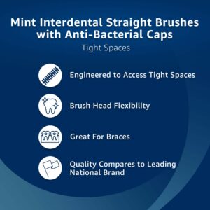 Equate Interdental Brushes with Anti-Bacterial Caps for Tight Spaces (20 Count), Compare to GUM® Proxabrush® Go-Betweens® Cleaners, Tight
