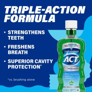 ACT Anticavity Fluoride Mouthwash, Triple Action, Mint, 18 fl. oz. - Image 21